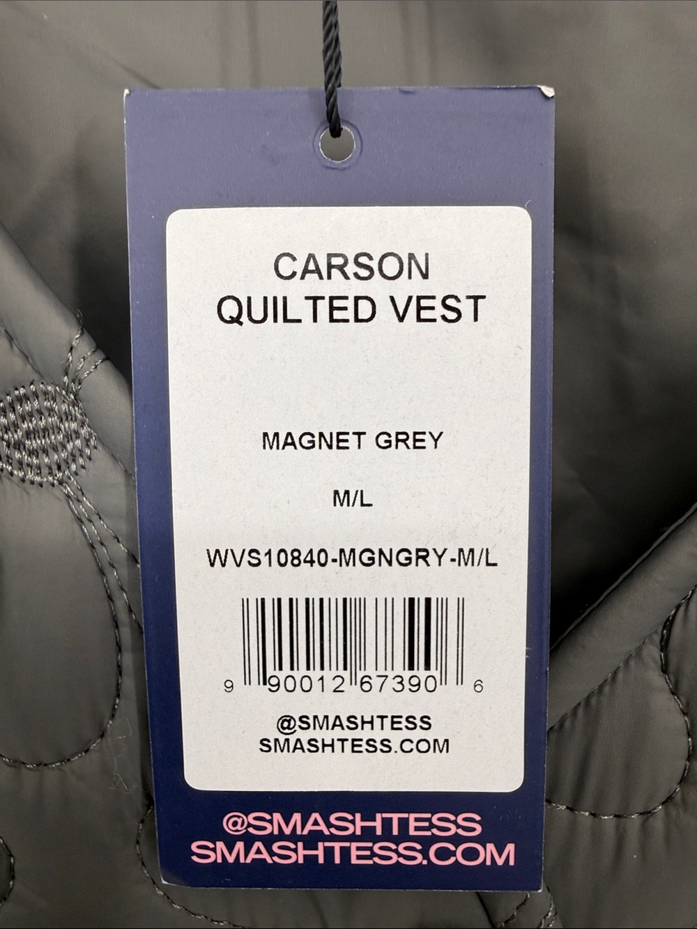 Smash + Tess Carson Quilted Vest Magnet Grey NWT Neutral Layering Puffer Vest - Picture 4 of 11